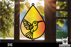 Suncatcher Car Charm SVG, Colibri Bird Ornament SVG Product Image 1