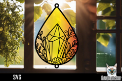 Suncatcher Car Charm Crystal gem SVG, Hanging Ornament SVG Product Image 1