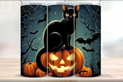 3 Halloween Cat Tumbler Sublimations, 20 oz Tumbler Wraps Product Image 4