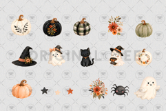 Halloween Ghosts Pumpkins Clipart Product Image 3