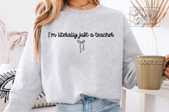 Literally Just A Teacher SVG PNG - Coquette Teacher Gift Product Image 2