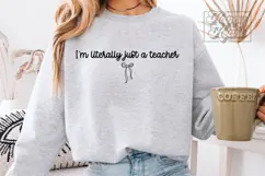 Literally Just A Teacher SVG PNG - Coquette Teacher Gift Product Image 2