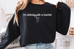 Literally Just A Teacher SVG PNG - Coquette Teacher Gift Product Image 3