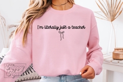 Literally Just A Teacher SVG PNG - Coquette Teacher Gift Product Image 5