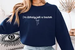 Literally Just A Teacher SVG PNG - Coquette Teacher Gift Product Image 6