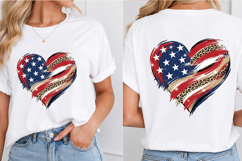 4th of July Heart PNG USA Flag Heart Product Image 3
