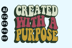 Created with a purpose Svg, Retro Christian Svg Product Image 1