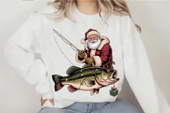 Fishing Santa Christmas PNG Designs Product Image 3