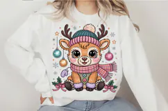 Trendy Girly Christmas Reindeer PNG Designs Product Image 3