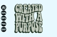 Created with a purpose Svg, Retro Christian Svg Product Image 1
