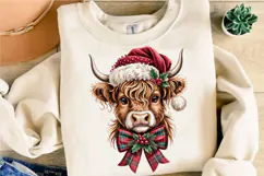 Christmas Highland Cow PNG Designs Product Image 4