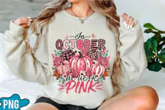Breast Cancer Awareness Pumpkin PNG Designs Product Image 1