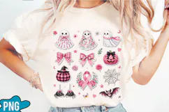 Breast Cancer Ghost Coquette bow PNG Designs Product Image 1