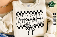 Mama Checkered Bow Svg Design Product Image 3