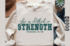 She is Clothed with Strength Svg Design Product Image 3