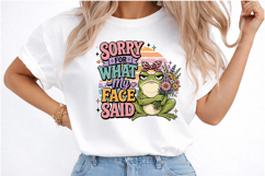 Sorry for what my Face Said Funny Frog Floral PNG Product Image 2