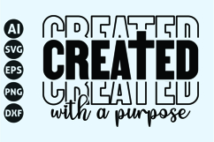 Created With a Purpose Svg, God Svg, Bible Svg Product Image 1