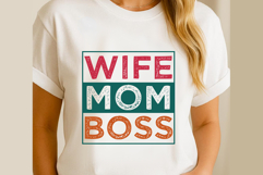 Wife Mom Boss Svg Cut Files Creative Art Product Image 1