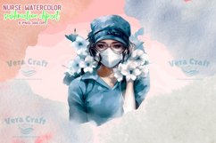 Nurse Watercolor Sublimation Clipart Product Image 4