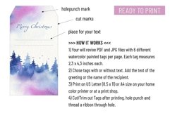 Christmas Printable Gift Tags. Watercolor Winter Landscape. Product Image 3