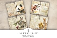 Watercolor Animals Junk Journal Digital Paper Bi-fold Product Image 1