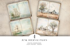 Watercolour Scenic Junk Journal Digital Paper Bi-fold Product Image 1