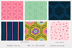 Midnight Hive - Seamless Honeybee Floral Patterns Collection Product Image 4