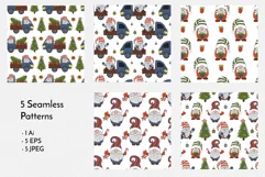 Holiday Gnomes - Christmas Line Art Clip art & Patterns Product Image 6