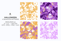 Skull &amp; Crow Halloween Mystic Night Forest Digital Patterns Product Image 3
