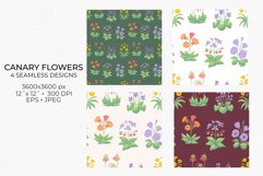 Canary Flora Millefleurs Digital Papers | Vintage Florals Product Image 3