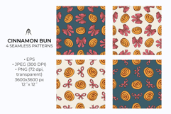 Cinnamon Roll with Pink Bows Seamless Digital Papers Product Image 3