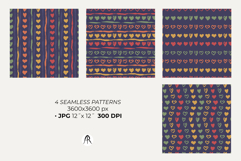 Faded Resort Hearts Seamless Patterns Hand Drawn Boho Hearts Product Image 2