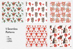 Valentine's Day Cats Clipart & Patterns | Valentines Animals Product Image 9