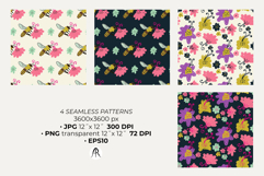Hand Drawn Chalky Bee Floral Backgrounds Product Image 2