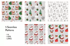 Jolly Santa Claus Clipart and Christmas Patterns Product Image 10