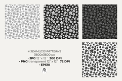 Whimsical Hand Drawn Black and White Ditsy Floral Patterns Product Image 2