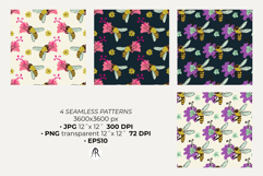Vintage Chalk Bee and Flower Digital Papers Product Image 2