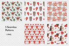 Valentine's Day Cats Clipart & Patterns | Valentines Animals Product Image 8