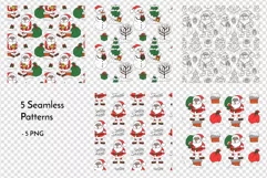 Jolly Santa Claus Clipart and Christmas Patterns Product Image 11