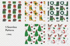 Christmas Kitties - Festive Cats Line Art Clip art & Pattern Product Image 12