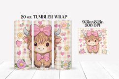 Baby Highland Cow Valentine&#039;s Day Tumbler Wrap Sublimation Product Image 2