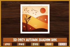 6 Autumn landscape shadow box ,Autumn Paper cut Product Image 4