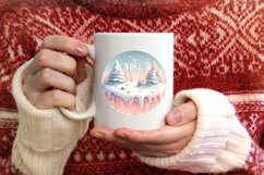 Round Winter Scene Noel Sublimation PNG Product Image 3