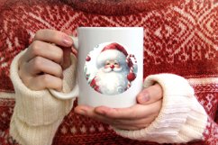 Round Santa Christmas Ornament Sublimation PNG Product Image 1