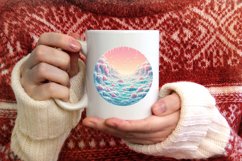 Round Winter Scene Ornament Sublimation PNG Product Image 3