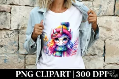 Vibrant Unicorn Winter PNG Product Image 1