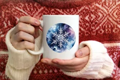Snow Flake Christmas Round Cute Ornament Sublimation Product Image 3