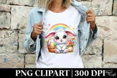Easter Bunny Egg Flower, Clipart |T-shirt, Mug PNG Product Image 4