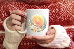 Round Winter Scene Ornament Sublimation PNG Product Image 4