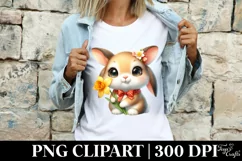 Bunny Flower, Clipart |T-shirt, Mug PNG Product Image 4